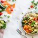 flat lay photography of vegetable salad on plate